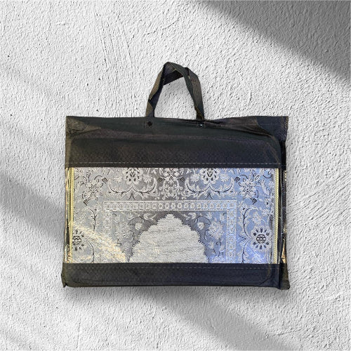 Foldable Prayer Mat with Backrest – Portable Meditation Chair Rug with Storage Bag for Men & Women – Soft Prayer Rug for Ramadan, Eid & Daily Worship