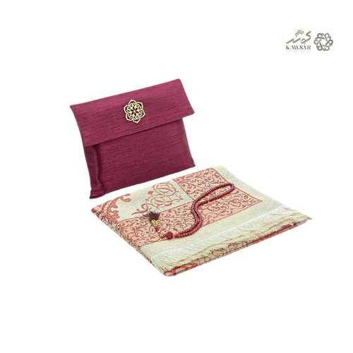 2-in-1 Premium Turkish Prayer Mat 70x110 with Tasbeeh Beads – Comfortable & Stylish Ramadan Gift