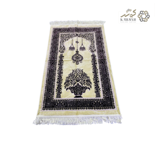 Turkish Prayer Mat – Soft Velvet Prayer Rug with Gold Background | New Arrival Islamic Prayer Carpet