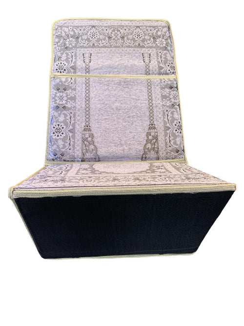 Foldable Prayer Mat with Backrest – Portable Meditation Chair Rug with Storage Bag for Men & Women – Soft Prayer Rug for Ramadan, Eid & Daily Worship